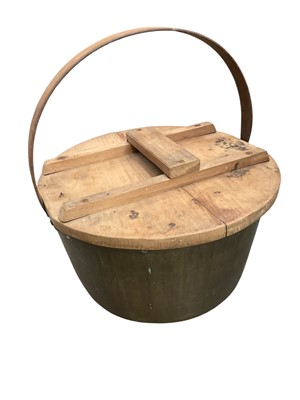 Lot 2587 - Very large brass jam pan and wooden cover