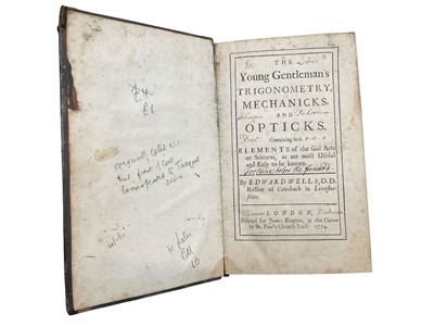 Lot 1716 - Edward Wells - The Young Gentleman's Trigonometry, Mechanics and Opticks, 1714
