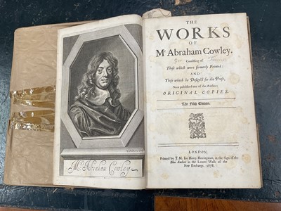 Lot 1725 - Abraham Cowley, the works of, 1678, 5th edition