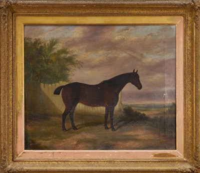 Lot 1069 - James Clark (1812-1884) oil on canvas - Bay horse in a landscape