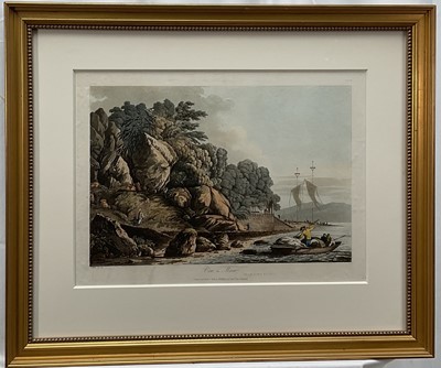 Lot 92 - Cook's Last Voyage: View in Macao, engraving after John Webber 1788, pub. Boydell London 1809, 28cm x 40cm, glazed gilt frame Provenance: Marilyn Pink Fine Arts, Los Angeles