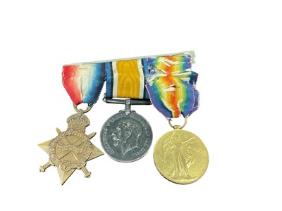 Lot 695 - First World War 1914 - 15 Star trio comprising 1914 - 15 Star, War and Victory medals named to 15417 PTE. C. Clarke. D. of Corn. L. I