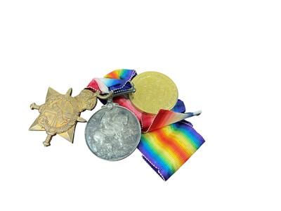 Lot 696 - First World War 1914 - 15 Star trio comprising 1914 - 15 Star named to T2-017331 Far. S. SJT. F. Stammers. A.S.C. ,War and Victory medals named to T2-017331 DVR. F. S. Stammrs. A.S.C.