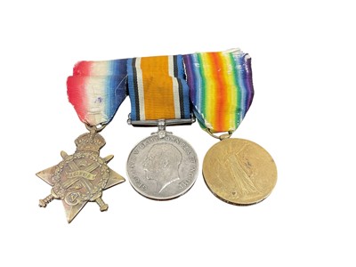 Lot 697 - First World War 1914 'Mons' Star trio comprising 1914 Star, named to 15 L. SJT. G. Bentley. 1/1 Herts. R. War and Victory medals named to 15 SJT. G. Bentley. Herts. R.