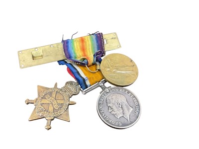 Lot 698 - First World War 1914 - 15 Star trio comprising 1914 - 15 Star named to K. 22967. A. G. Jenson. STO. 2. R.N., War and Victory medals named to K. 22967. A. G. Jenson. STO. 1. R.N.