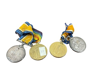 Lot 704 - First World War pair comprising War and Victory medals named to 320756 PTE. P. H. Babb. Norf. R., together with another pair named to 202609 GNR. E. E. Lear. R.A. (4 medals).