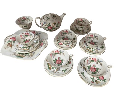 Lot 74 - Wedgwood Charnwood pattern six place setting tea set