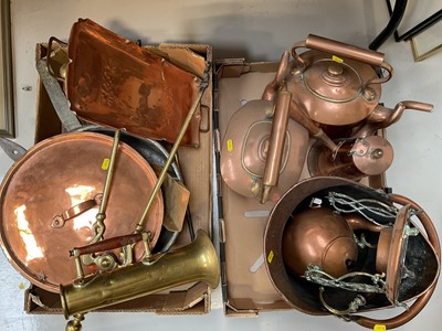 Lot 5036 - Various antique copper and metal ware