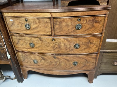 Lot 5253 - 19th century mahogany bow front chest of four drawers