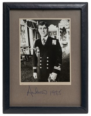 Lot 4 - H.R.H. Prince Andrew, The Duke of York, signed framed presentation portrait photograph