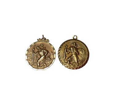 Lot 69 - Two 9ct gold St. Christopher pendants