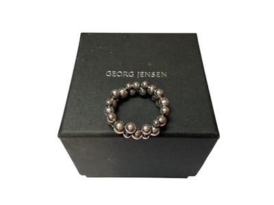 Lot 77 - Georg Jensen Danish silver 'Moonlight Grapes' band ring, with box