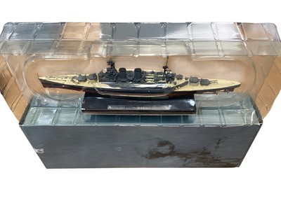 Lot 1948 - Atlas Editions 1:1250 Legendary Warship Collection diecast models including HMS Ark Royal 7134108, HMS Hood 7134102, HMS Prince of Wales 7134103, HMS Rodney 7134118, HMS Warspite 7134113, HMS Ra...