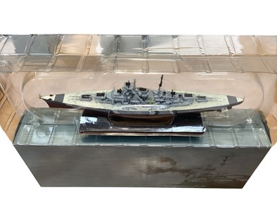 Lot 1950 - Atlas Editions 1:1250 scale Legendary Warship diecast models including German Bismark 7134101, Tirpitz 7134119, Graf Spee 7134107, Scharnhost 7134104, Prinz Eugen 7134109, Admiral Scheer 7134117...