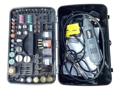 Lot 1900 - Challenge Extreme 130w mini rotary tool kit with accessories, plus Dremel 3000 mini rotary tool kit and two mini grinders (4)