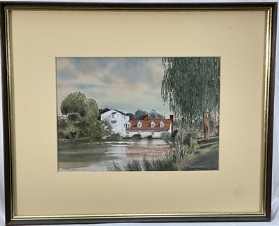 Lot 177 - Michael Norman (b. 1943) watercolour - The Mill and Ponds Holbrook, signed and dated 1989, 21cm x 30cm, glazed frame