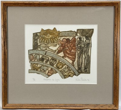 Lot 76 - Valerie Thornton limited edition etching and aquatint - Monasterio de Leyre, 1982, 77/150, 21cm x 26cm, glazed frame
