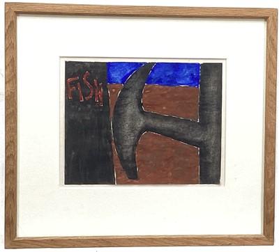 Lot 964 - *Josef Herman (1911-2000) watercolour, 'Fish', 19.5cm x 25cm, in glazed frame