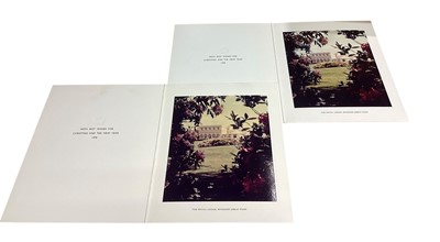 Lot 13 - H.M. Queen Elizabeth The Queen Mother, two un-signed 1978 Christmas cards, each with gilt embossed crown to cover, colour photograph of Royal Lodge, Windsor to the interior, with envelope