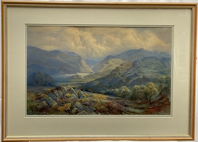 Lot 285 - William Clark Eddington, watercolour - Moorland landscape, signed, 33cm x 54cm, in glazed gilt frame