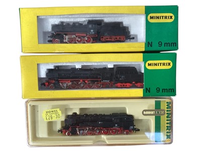 Lot 1981 - Minitrix N Gauge DB black & red locomotives No.s 2051, 2053 & 2029 (3)