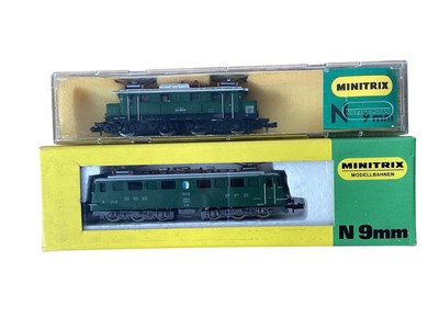 Lot 1982 - Minitrix N Gauge Swiss SBB electric locomotive No.2936 & German electric locomotive No.2928, both boxed (2)