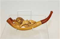 Lot 4011 - Late 19th century Carsved meerschaum cheroot...