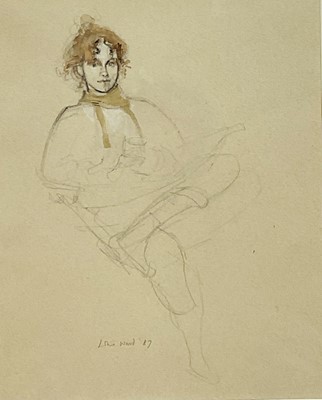 Lot 1089 - *John Stanton Ward (1917-2007) pencil and wash - Odette III, signed and dated '87, 44.5cm x 36cm, in glazed frame