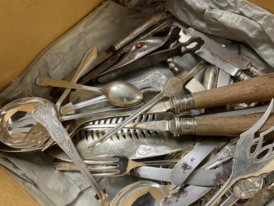 Lot 207 - Various plated items of cutlery etc
