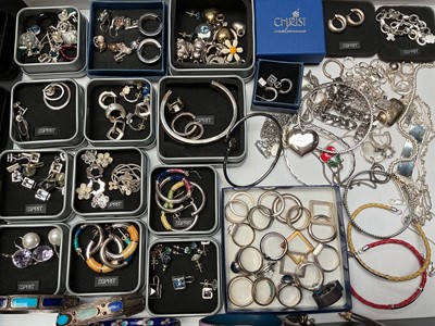 Lot 185 - Large collection of silver and white metal jewellery by Esprit including earrings, rings, bangle etc and other similar jewellery