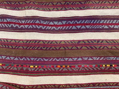 Lot 2165 - Two large Egyptian carpets with three cushions and other items