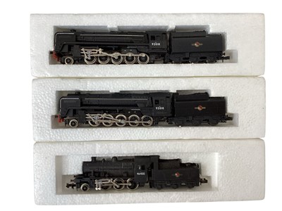 Lot 2006 - Hornby Minitrix 2-10-0 BR black Britannia Class locomotive & tender 92018, boxed N.207 (x2) & 2-6-0 BR black Ivatt Class 2MT & tender, boxed No.207 (boxes faded) (3)