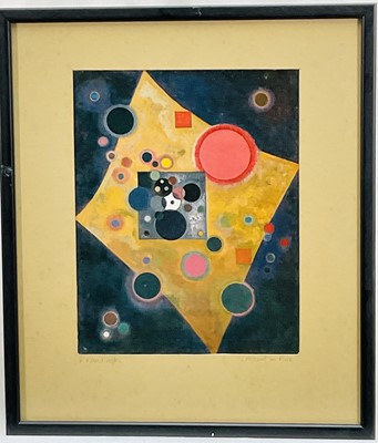 Lot 265 - Wassily Kandinsky (1866 - 1944) print 'accent in pink', mounted in glazed frame and titled on mount, 25 x 19cm