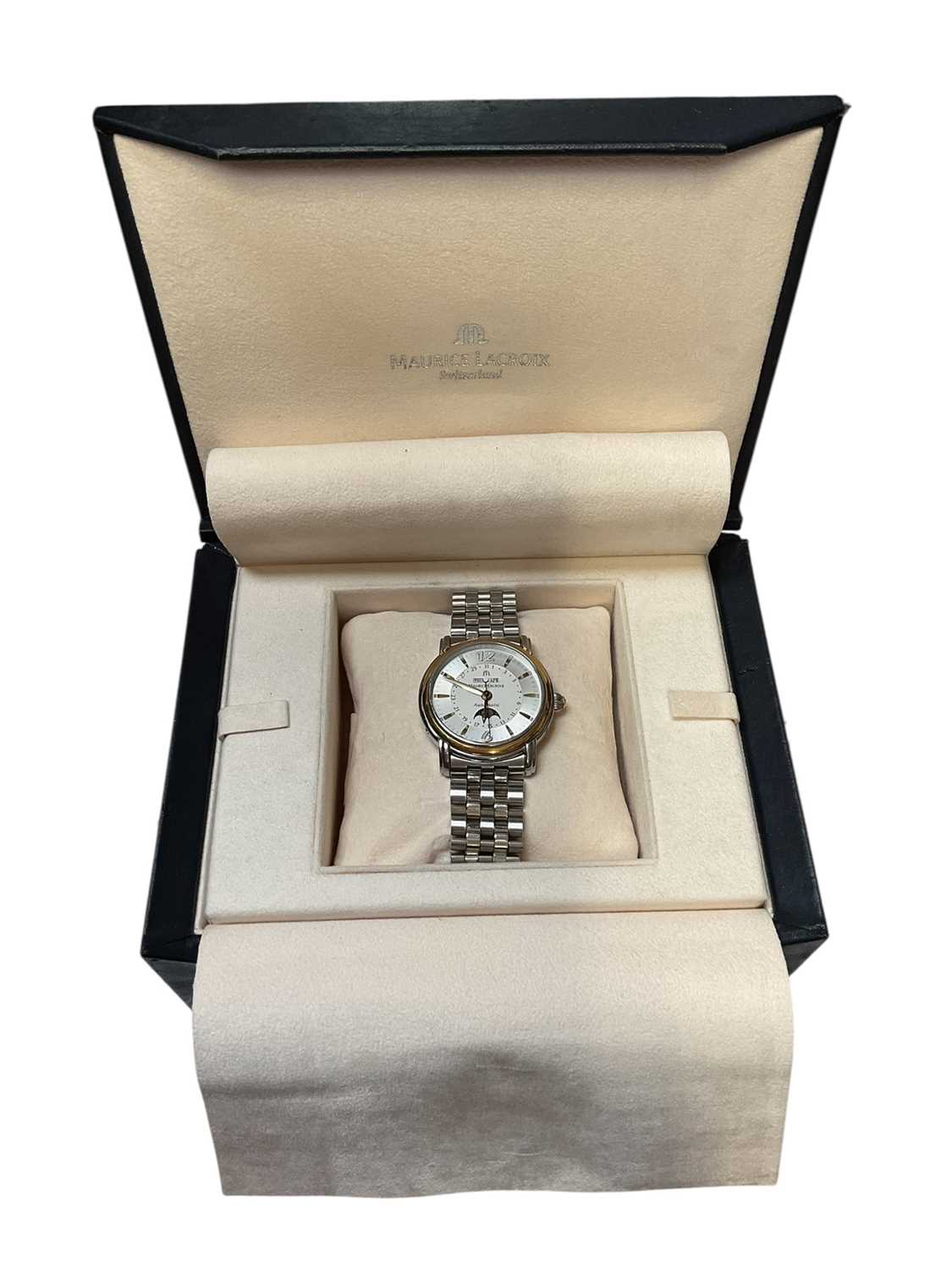 Lot 786 - Maurice Lacroix Masterpiece Moonphase automatic stainless steel wristwatch