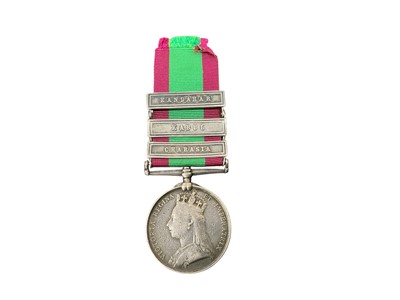 Lot 725 - Afghanistan medal (1881) with three clasps- Kandahar, Kabal and Charasia, named to PTE. B. Curran. 92nd Highrs (Gordon Highlanders).