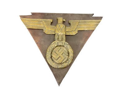 Lot 788 - Large Nazi German brass & copper plaque to commemorate amalgamation of SA & SS, 56.5cm at the longest point.