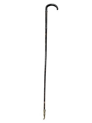 Lot 2436 - Unusual antique segmented horn walking stick with wirework decoration