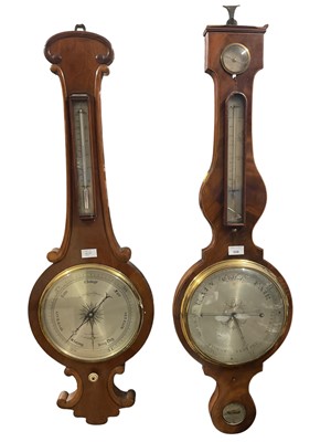 Lot 608 - Two 19th century mahogany barometers