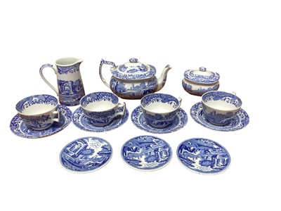 Lot 1154 - Spode Italian blue and white teaset - 14 pieces