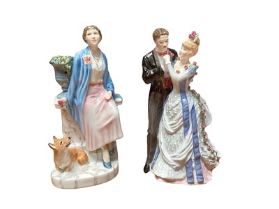 Lot 1155 - Royal Doulton limited edition figure - Her Majesty Queen Elizabeth The Queen Mother HN3230, with certificate, together with another - Anniversary HN3625 (2)