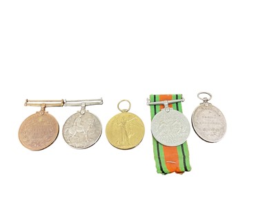 Lot 728 - First World War and later medal group comprising War, Victory and Territorial Force War medal named to 3116 PTE. G. E. Barklamb. 25- Lond. R., Second World War Defence medal and George V Territor...