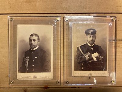 Lot 63 - Two Victorian cabinet card photograph portraits of H.R.H. The Duke of York (later King George V), by W & D Downey