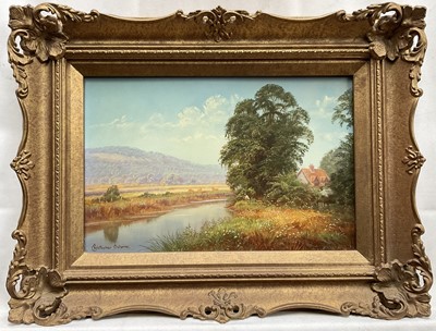 Lot 45 - Christopher Osborne (b.1947) Summer River, signed, 19cm x 29cm, framed