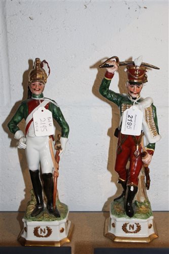 Lot 2195 - Two Capodimonte porcelain figures - Soldiers