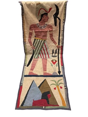 Lot 2148 - Two 1930s hand stitched Egyptian Revival textile panels