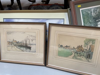 Lot 5041 - Group of pictures and prints, including a pair of prints by Donald Maxwell, watercolours of local interest, etc