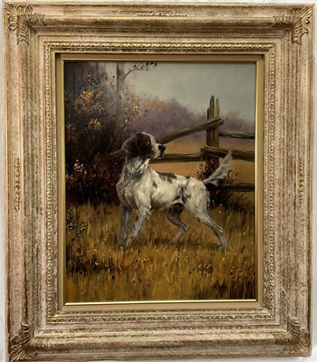 Lot 65 - A. Kis Kiss, oil on board, English Setter, signed and dated 1982, 49cm x 39cm, framed.