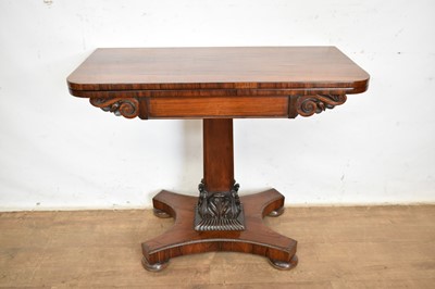 Lot 1319 - Regency rosewood card table on pedestal base