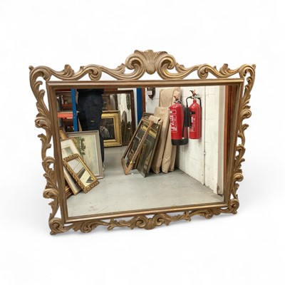 Lot 1415 - Large wall mirror in giltwood frame