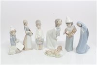 Lot 2103 - Seven Lladro porcelain figures - including...